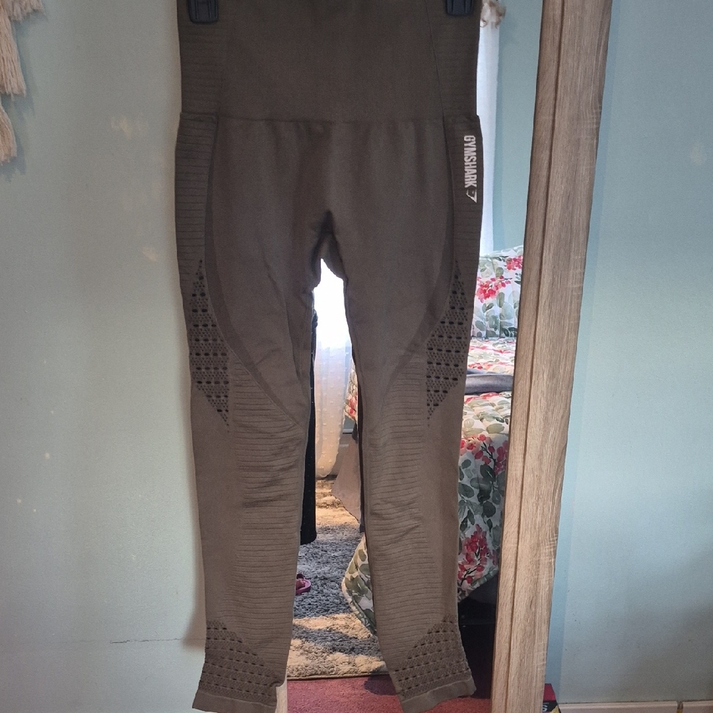 Gymshark Kids Olive Green Seamless Performance Leggings